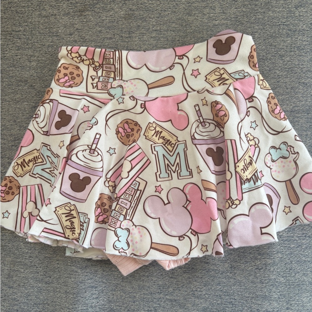 Disney Themed Skirt with Pink and Cream Pattern
